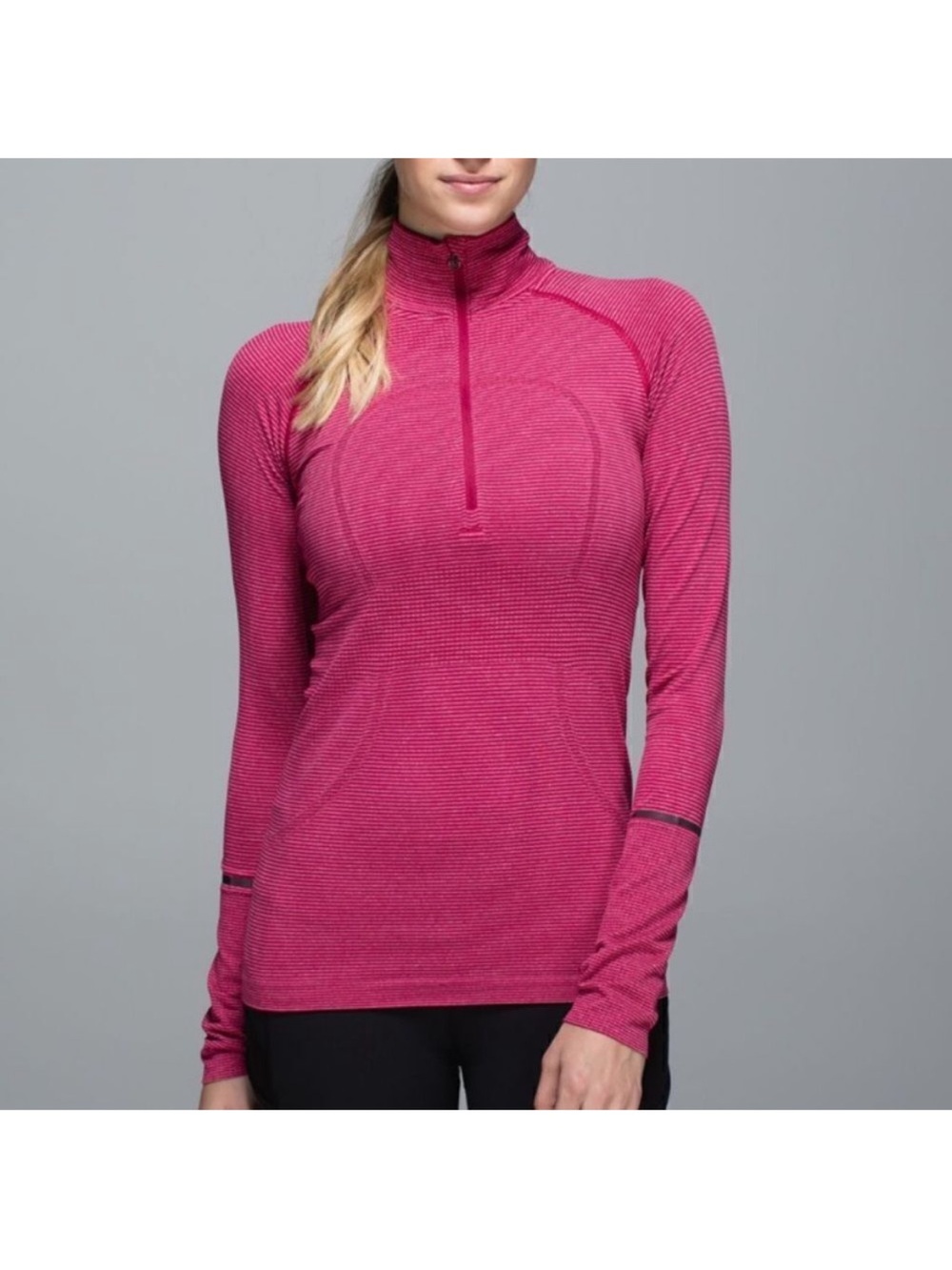 Lululemon Athletica Swiftly Tech Half-Zip Long Sleeve Top Berry Size 6